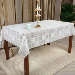 Boen trắng ren khăn trải bàn thêu ren bảng bìa cho nhà hàng tiệc cưới - Product Image 4