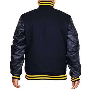 Chaqueta Varsity Oscura para Hombre, Unisex, Estilo Béisbol, con un Solo Botón, Impermeable, Tejida, Opción Personalizada en la Parte Delantera, Prenda Exterior Informal y Cálida - Product Image 3