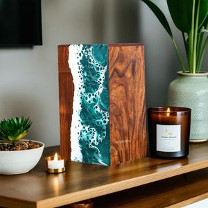 Urne funéraire rectangulaire en bois et résine, écologique, de taille personnalisée, style moderne |   OEM/ODM |   Usine en gros - Product Image 1