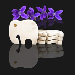 Hiện đại thanh lịch voi đá cẩm thạch tự nhiên Inlay Coaster cao đế lót ly sang trọng thiết lập cho nhà bếp bảng bảo vệ trang trí nội thất Thảm miếng đệm - Product Image 1