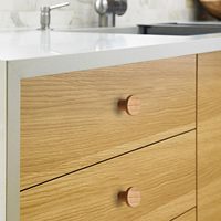 10 pièces chêne noir rond Style chinois armoire porte poignées armoire tiroir tire monotrou armoire boutons porte en bois