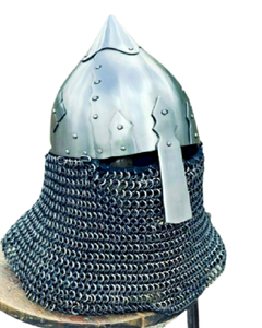 Casque Viking médiéval de calibre 16, casque de chevalier avec Aventail X masse limitée, casque à chaîne fait à la main - Product Image 2