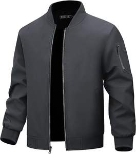 Chaqueta Bomber de satén informal de primavera para hombre, chaqueta universitaria atlética transpirable impermeable con cierre de cremallera de algodón 100% - Product Image 2