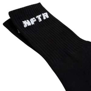 Chaussettes de sport pour hommes, noires, lot de 2 paires, mélange de coton, côtelées, avec logo brodé, ajustement confortable - Product Image 3