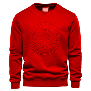 Sudadera térmica con estampado en relieve 3D de gran tamaño de tela de gamuza personalizada de alta calidad OEM, sudaderas de rizo francés para hombre a la moda - Product Image 6