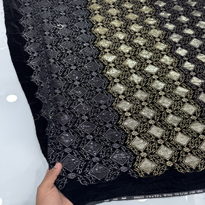 Tela de Terciopelo de Lujo con Bordado para Vestidos, Decoración del Hogar, Tapicería, Manualidades y Diseño de Moda - Product Image 2