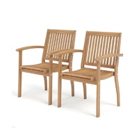 Fauteuils en bois d'acacia massif OEM, qualité supérieure, couleur naturelle traditionnelle, pour extérieur, salle à manger, jardin, café, fête, patio, restaurant