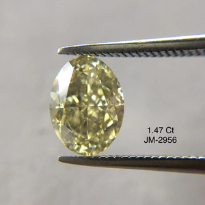 เพชรสีน้ำตาลแกมเขียวเหลือง1.47 CTS VS2รูปไข่แฟนซีรับรอง IGI ของแท้เพชรหลวม100% จากธรรมชาติ - Product Image 1