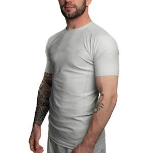 Dernier gris solide manches courtes Gym Rashguard personnalisé entièrement Sublimation Surf MMA Gear confortable respirant Surf Guards - Product Image 4