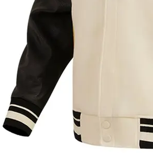 Veste à manches en cuir véritable Hommes Life Letterman University Jacket Work Baseball Basketball Bomber Varsity Jacket For Men - Product Image 4