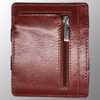 Dompet ajaib dompet kartu kulit dengan pita elastis tahan lama kuat slot kartu kantung koin ritsleting logo kustom emboss