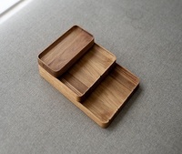 Organisateur de bureau à domicile plateau à bijoux en bois de noyer massif table de nuit EDC plateau de valet fourre-tout en bois pour clés, téléphone, portefeuille, montre