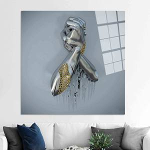 Art mural moderne sur toile de verre : Impression élégante de motif métallique, ART SUR VERRE TÉMPERÉ - Product Image 1