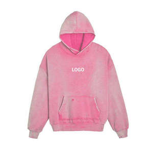 Wholesale Blank Heavyweight 500 Gsm <b>Vintage</b> Distressed Oversized <b>Sweatshirt</b> Men Fleece Cropped Top Acid Wash Hoodie - Product Image 6
