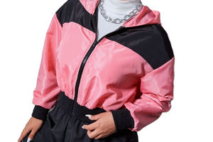 High Street Nylon Chaqueta de mezclilla para mujer Forro de malla de secado rápido Cortavientos con cremallera Cortavientos Logotipo bordado impreso personalizado - Product Image 4