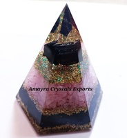 Pyramide de Reiki en Orgonite, Onyx Rouge et Bronze, en couches, vente en gros, pierres naturelles, produits d'orgonite de qualité, acheter chez Amayra Crystals Exports