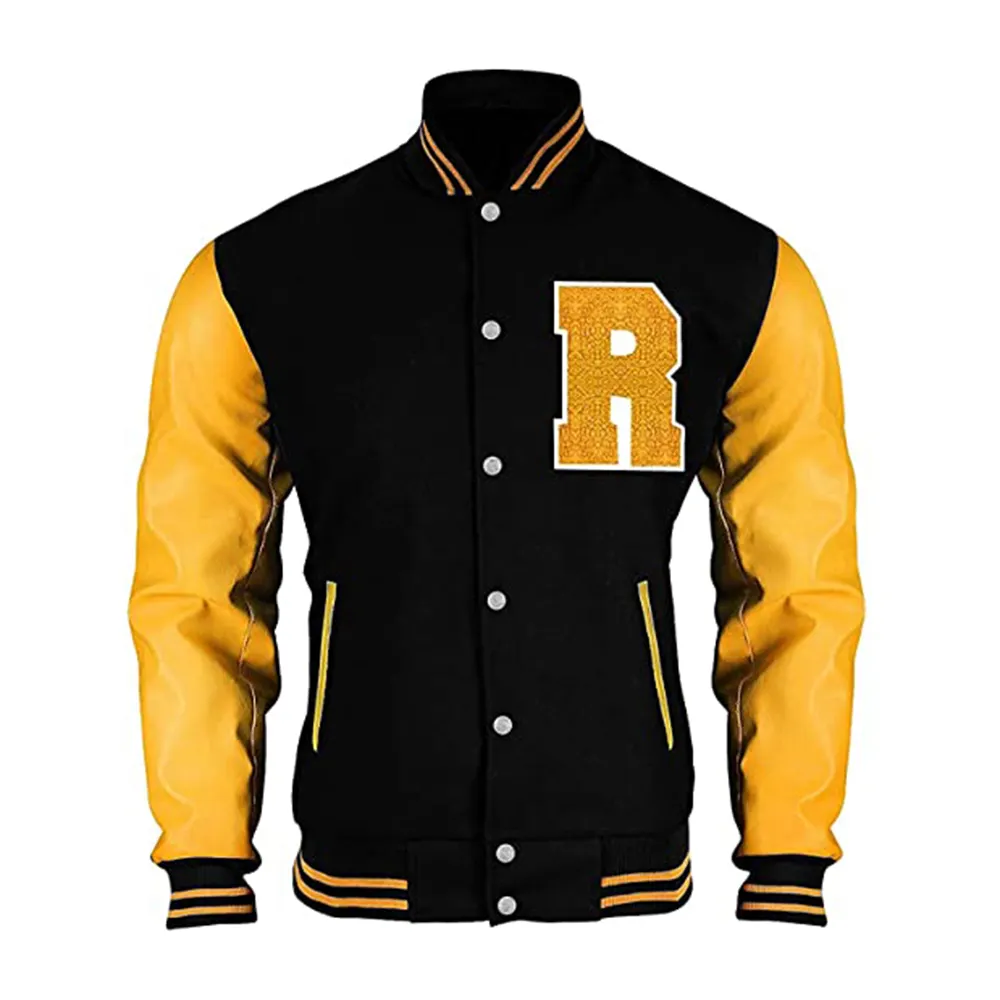 Giacche college di nuovo Design per adulti colore nero prezzo all'ingrosso Design personalizzato giacche Letterman da Baseball invernali