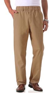 Pantalon droit pour homme en flanelle, taille haute, coupe droite, léger, extensible et flexible, idéal pour le travail au printemps - Product Image 3