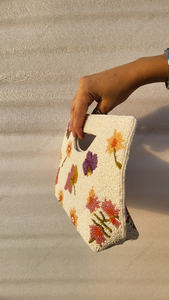 floral beaded tote bag Indian fully handcrafted for women handmade luxury evening party fashion handbag artwork design styles - Product Image 5