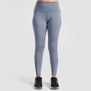 กางเกงกีฬาเอวสูง Ignite Fit ระบายอากาศได้ดี น้ำหนักเบา สีเทา พร้อมแถบข้าง ผลิตจากไนลอน/สแปนเด็กซ์ - Product Image 1