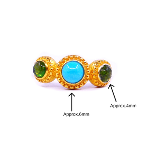 Fashionable 925 Sterling Silver Gold Plated Jewelry Turquoise Emerald Gemstone Women Wear <b>Ring</b> - Product Image 1