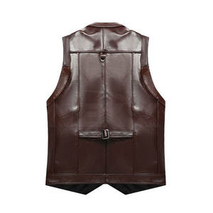 Fashion Clothing Top Quality <b>Men</b> Leather <b>Vest</b> Wholesale Leather <b>Vest</b> Custom Made Leather <b>Vest</b> - Product Image 3