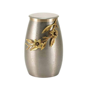 Urne de crémation exclusive en aluminium doré en nacre de qualité supérieure pour les cendres humaines dans une urne commémorative funéraire décorative - Product Image 4