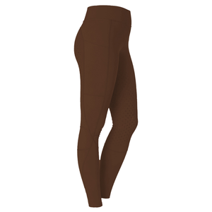 Pantalon d'équitation pour femme avec logo OEM imprimé, motif nid d'abeille, 2 poches, siège intégral, taille élastique, silicone - Product Image 5