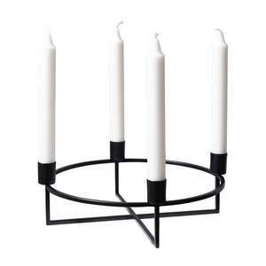 Modern Black Wrought Iron 5 Light Wavy Pillar <b>Candle</b> Holder Metal Candelabra Tabletop Centerpiece Wedding Home Dining Room Decor - Product Image 3