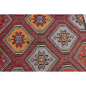 Alfombra vintage de 3.1x4.2 pies, alfombra turca pequeña, alfombra con motivos de plantas y árboles en rojo y naranja - Product Image 5