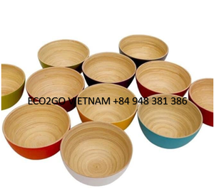 ¡Ventas calientes 2025! Ensaladera de bambú natural/Cuenco de bambú para bebé con logotipo grabado con láser y logotipo gratis de Eco2go Vietnam - Product Image 6