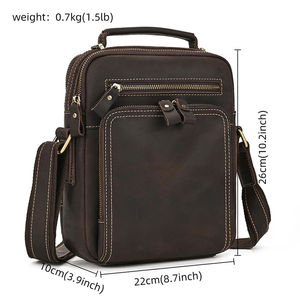 Customized Logo Retro Fashion Leather Large Capacity Crossbody <b>Bag</b> for Business Office Portable Men's Horizontal Shoulder <b>Bag</b> - Product Image 6