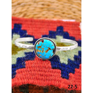 Southwest Handmade No.8 Turquoise & Sterling <b>Silver</b> <b>Cuff</b> <b>Bracelet</b> Cultural Collectible Jewelry - Product Image 1