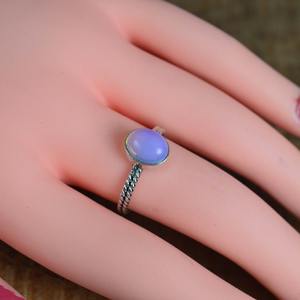 แหวนพลอยโอปอลสีเงินสเตอร์ลิง925ทันสมัยเครื่องประดับทำมือแหวนเงินสไตล์ Boho สำหรับเป็นของขวัญให้ผู้หญิง - Product Image 3