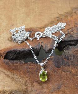 Colgante de plata estilo bohemio hecho a mano, joyería de plata de ley 925, Peridoto, piedra preciosa, colgante de tendencia, joyería para mujer, regalo para ella - Product Image 4