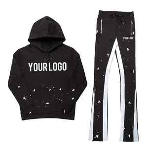 Custom Streetwear Chándal de alta calidad Flare Sweat Pants Blank Unisex Hoodie para hombres - Product Image 6