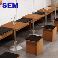 Fabricant de meubles de restaurant SEM, mobilier contemporain en bois pour café, table et chaises pour glacier, café, etc.