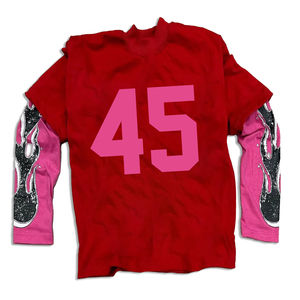 Camisetas de Manga Larga Extra Grandes para Hombre OEM, Nuevo Modelo, Personalizadas con Estampado de Letras en Relieve, Camisetas de Cuello Redondo de Alta Calidad - Product Image 3