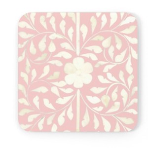 Bandeja para servir con incrustaciones de hueso con posavasos con incrustaciones de hueso de la India Posavasos de té de madera hechos a mano - Product Image 1