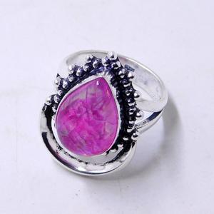 Classic Pink <b>Moonstone</b> Sterling Silver Statement Ring Bezel Setting Inlay for Wedding Engagement Anniversary Gift Pear Cut - Product Image 4