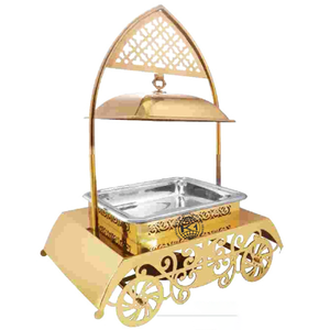 Chauffe-plats de buffet hydraulique chauffe-plats rond chauffe-plat ensemble de finition de miroir de couvercle en verre d'acier inoxydable de haute qualité - Product Image 3