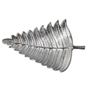 Plateau de noël grande feuille en forme de nickel poli biscuits bonbons plateau de service plateau d'arbre de noël pour des collations pour la décoration de la maison - Product Image 1