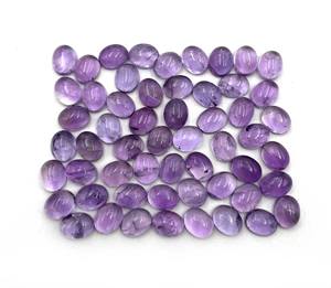 Lote de piedras preciosas de cabujón ovalado de amatista Natural 5*7-10*14 piedra de cuarzo de cristal púrpura pulido certificado IGI - Product Image 2