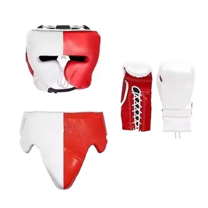 Equipo de Protección para Muay Thai, Protectores de Boxeo, Protectores de Cabeza, Conjunto de Entrenamiento de Kick Boxing, Conjuntos de Boxeo de Cuero Genuino de Vaca - Product Image 5