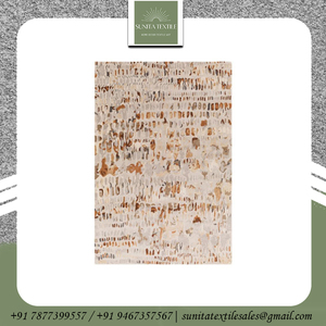 Modern Handcrafted Abstract Jacquard Pattern Eco-friendly Wool/Silk Carpet Rugs Customized Hand Tufted Non-Slip Luxury for Sale - Product Image 4