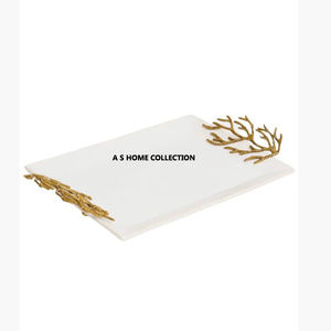 Bandeja de servicio de metal con asas, Decoración de mesa de tamaño personalizado para restaurantes de hogar y Hotel, novedad - Product Image 2