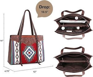 กระเป๋าสะพายข้างหนังแท้สำหรับผู้หญิง Aztec - Product Image 2