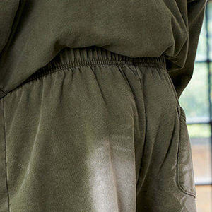 กางเกงขาสั้นออกกำลังกายผ้าฝ้าย100% คุณภาพสูงสำหรับผู้ชายกางเกงขาสั้นสำหรับออกแบบลายล้างกรดซักเองเป็นมิตรกับสิ่งแวดล้อม - Product Image 5