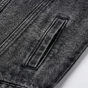 Veste en jean décontractée pour homme, style ample, vintage unique, lavée, vêtement d'extérieur tendance, durable, à prix compétitif - Product Image 5