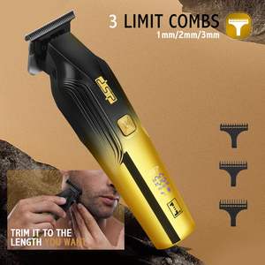 Tondeuse à barbe professionnelle sans fil rechargeable, 2 vitesses, alimentation USB, lame en céramique en métallurgie des poudres - Product Image 3